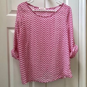 Rachel Kate Pink Blouse with 3/4 length sleeves